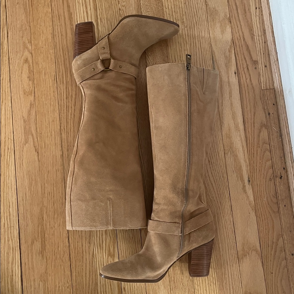 Lauren Ralph Lauren "Freeda" Suede Tall Boot Womans sz 11B Block Heel - Picture 3 of 10